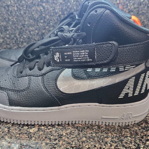 Nike Air Force 1 High Under Construction Black Leather CQ0449-001 Mens Size 9.5 - Picture 7 of 15